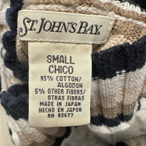 VTG 90s St Johns Bay Turtleneck Sweater Womens Small Striped Browns Ribbed Y2k - Picture 4 of 4